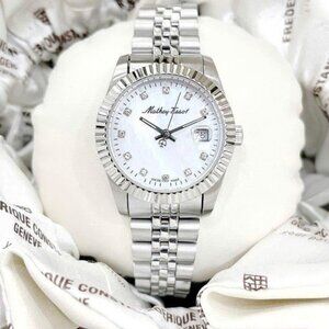 Ladies Tissot Mathey 32mm Silver Diamond Dial Watch
